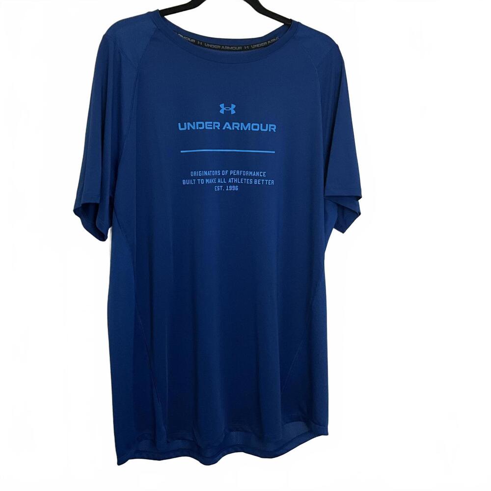 Under Armour Men's Size 2XL XXL Blue Short Sleeve Performance T-Shirt